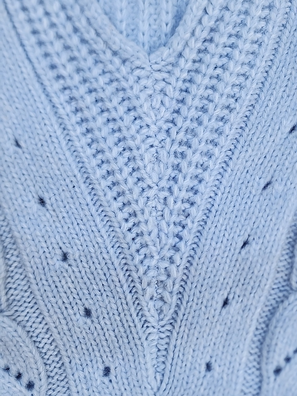 ANTHROPOLOGIE SWEATER RAMONA NWT BLUE V-neck Pullover Cable 7%Angora Knit - Picture 5 of 6